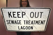 Large Vintage KEEP OUT SEWAGE TREATMENT LAGOON 36