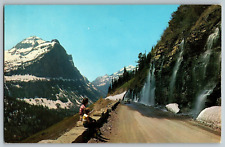 Weeping Wall on Going to the Sun Road Glacier Nat'l Park - Vintage Postcard picture