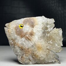 135g Natural Crystal Cluster Quartz,Specimen Stone,Hand-Carved Crystal FISH picture