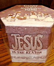 BURTON & BURTON Christmas Ornament BOX ONLY Jesus is the Reason for Season   815 picture