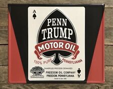 PENN TRUMP Motor Oil, Freedom Oil Company, Embossed Metal Sign, 19.5” x 23.5” picture