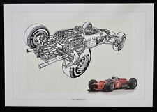 1965 Ferrari 512 Formula 1 D'Alessio Ltd Ed Art Print Cutaway Technical Drawing picture