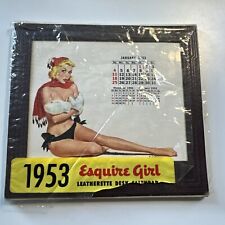 Esquire Magazine 1953 Leatherette Pinup Girl Desk Calendar Original Cellophane picture