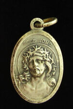 Vintage Jesus Crown of Thorns Medal Catholic Mary Mother of Sorrow Ecce Homo picture