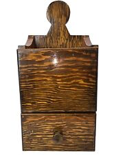 Vtg  Wooden Crafted Handmade Candle Box with  Match Drawer Mail Organizer. picture