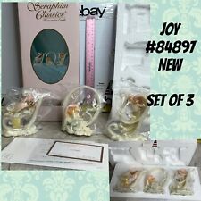 Seraphin Classics JOY Figurines  #84897  Set Of 3 Angel 4” New  W Card By Roman picture