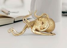 Octopus Animal Metal Gold Statue Small Sculpture Tabletop Figurine Decor Gifts picture