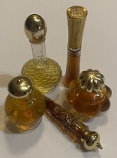 Lot of 5 Vintage Avon Perfume Cologne Bottles Glass Gold FULL Collection picture