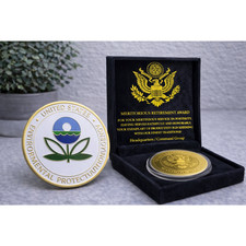 ENVIRONMENTAL PROTECTION AGENCY (EPA) Challenge Coin USA w/ Retirement Award picture