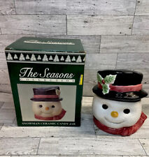 The Seasons Collection Ceramic Snowman Candy Jar picture