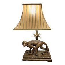 Vintage Victorian Monkey Palm Tree, Table Lamp Resin Sculpture 24x13  See Video picture