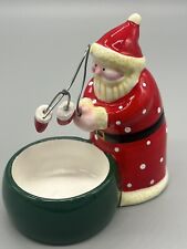 2002 midwest of cannon falls santa “warm mittens”  Candle Holder picture