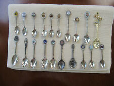 LOT OF 20 ASSORTED VINTAGE COLLECTOR SOUVENIR SPOONS ALL DIFFERENT PLACES picture