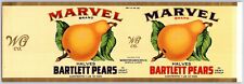 Marvel Bartlett Pears Paper Can Label Webster Grocer Danville, IL c1930's picture