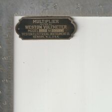 Victorian Advertising Badge Multiplier Voltmeter Weston Electric Newark NJ 1890s picture