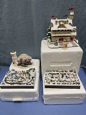 Lot Thomas Kinkade Hawthorne Country Christmas Miniature Lights & Motion Candle picture