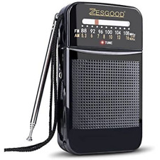 Portable AM FM Radio Compact Transistor Radio Pocket Radio BLACK New USA picture
