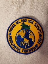 PATCH GSA Tierra Del Oro Girl Scouts Worldwide Friendship Fair 1971 picture