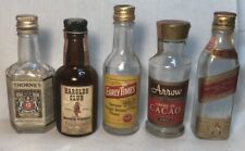 Lot Of FIVE Vintage Airline Alcohol Bottles 1/10th Pint. Variety. picture