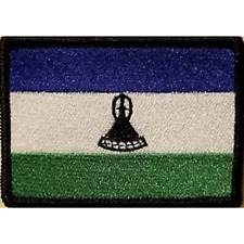 Lesotho National Country Flag Iron on Patch Embroidered Sew On International picture