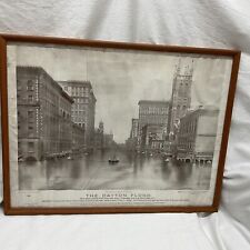The Dayton Flood B&W Lithograph Henry Ellsworth 1913 Disaster Ohio Framed picture