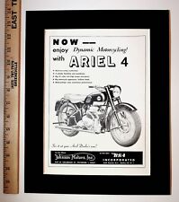 1957 Ariel Four Vintage Motorcycle Ad Matted & Frame-Ready picture