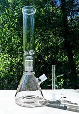 16 Inch Big Heavy Tree Perc Glass Bong Quality Tobacco Smoking Water Pipe Hookah picture