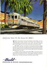 1953 Budd Rail Diesel Car Travel California to the Santa Fe's Print Ad Vintage picture
