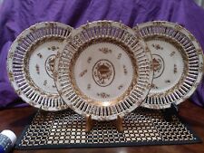 RARE Vintage  UNITED WILSON JUWC 1897 crackled  Reticulated decorative plates picture