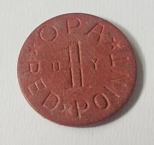 WWII Ration Token OPA Red One Point UY Celluloid 16 MM Vtg 1944-45 picture