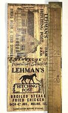 Vintage Lehman's Hitching Post Moline Illinois Advertising Matchbook Restaurant  picture