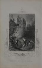 Irish History Ireland Antique Art Engraving Death of Roderic O'Donnell 1850's picture