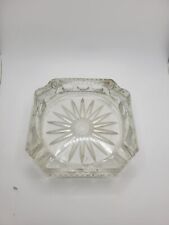 Vintage Heavy Weight Crystal Etched Ashtray Starburst Design  picture