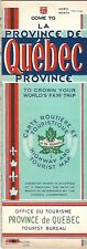 1940 QUEBEC Official Highway Road Map Montreal Canada World's Fair Gaspé Pontiac picture
