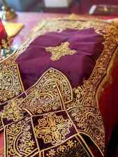 Chalice covers set, Wine, FULLY embroidered, velvet cotton picture