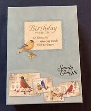 Sandy Clough Birthday Embossed Cards /greeting Cards With Scripture/birds picture