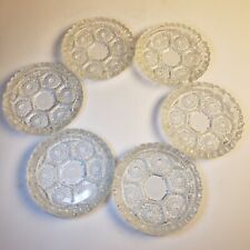 6 Antique Clear Cut Honeycomb Glass Wine Stemware Drink Coasters Nut Dishes   picture