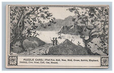 Victorian Trade Card Puzzle Find Hidden Animals Highlands CO Coal Company Fox picture