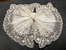 high qaulity antique Victorian handmade brussels Irish? ornate flounce lace 10 picture