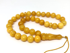 Islamic 33 Prayer Beads Round Egg Yolk BALTIC Amber TASBIH Mat Opaque 14,7g 7456 picture