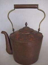 Vintage Large Handmade Copper Tea Kettle Pot, 11 1/2