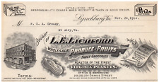 Lynchburg VA L.E. Lichford Virginia Peanuts Portrait Receipt Letterhead 1914 picture