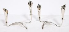 Vintage Mid-Century Cala Lily Candle Holders in Silver Plate by Hans Jensen picture