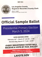 OFFICIAL SAMPLE BALLOT PRESIDENTIAL ELECTION 2024 Los Angeles County CALIFORNIA picture