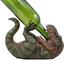 Ebros Dino Wino Prehistoric Dinosaur Thirsty T-Rex Wine Bottle Holder 9.25 Long picture