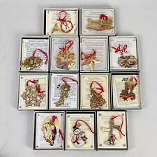 13 Holiday Ornaments HIV/AIDS Awareness Collectors Edition Gold Plated Brass Lot picture