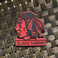 VINTAGE NHL HOCKEY CHICAGO BLACK HAWKS TEAM LOGO COLLECTIBLE RUBBER MAGNET * picture