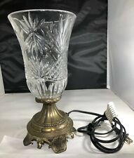 Vintage Godinger  Silver Art Co Portable Cut Glass Hurricane Table Lamp picture