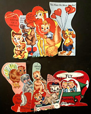Charming Lot of 10 Small Die-Cut Vintage Childrens Valentines-1950s for Kids picture