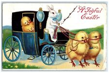 1911 Easter Wishes Chicks Pulling Carriage Pipe Berry Decorah Iowa IA Postcard picture